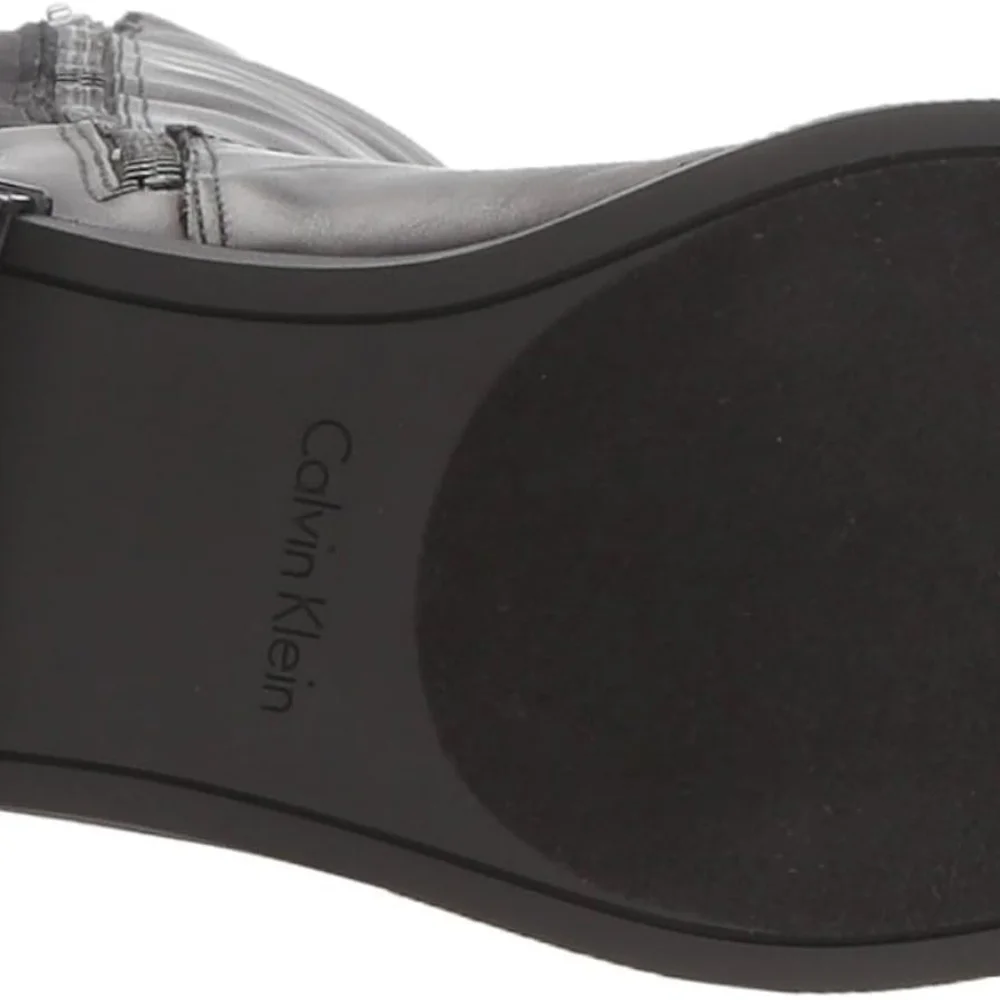 Calvin Klein PRIYA Black Cow Leather Boots 5.5 - Picture 5 of 10